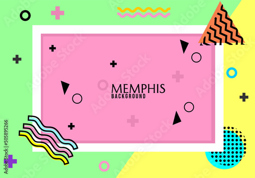 cover design template with pink memphis theme background