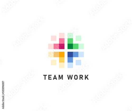 Team Work abstract icon design illustration logo