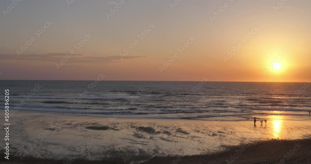 Sunset , beach of Messanges, Landes department, Nouvelle Aquitaine, France Sunset , beach of Messanges, Landes department, Nouvelle Aquitaine, France