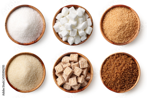 Fényképezés Collection of various types of sugar