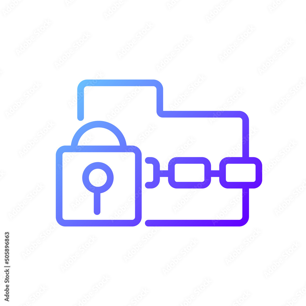 Ransomware pixel perfect gradient linear vector icon. Data encryption ...