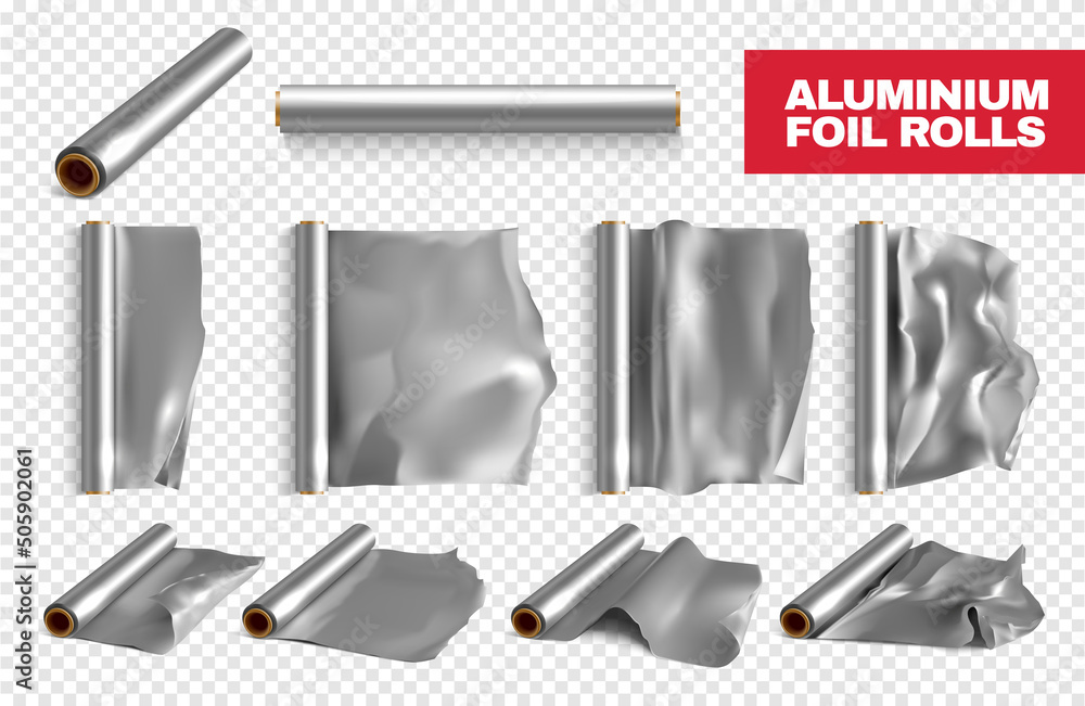 Aluminium Foil Rolls Transparent Set Aluminium Foil Rolls Transparent Set