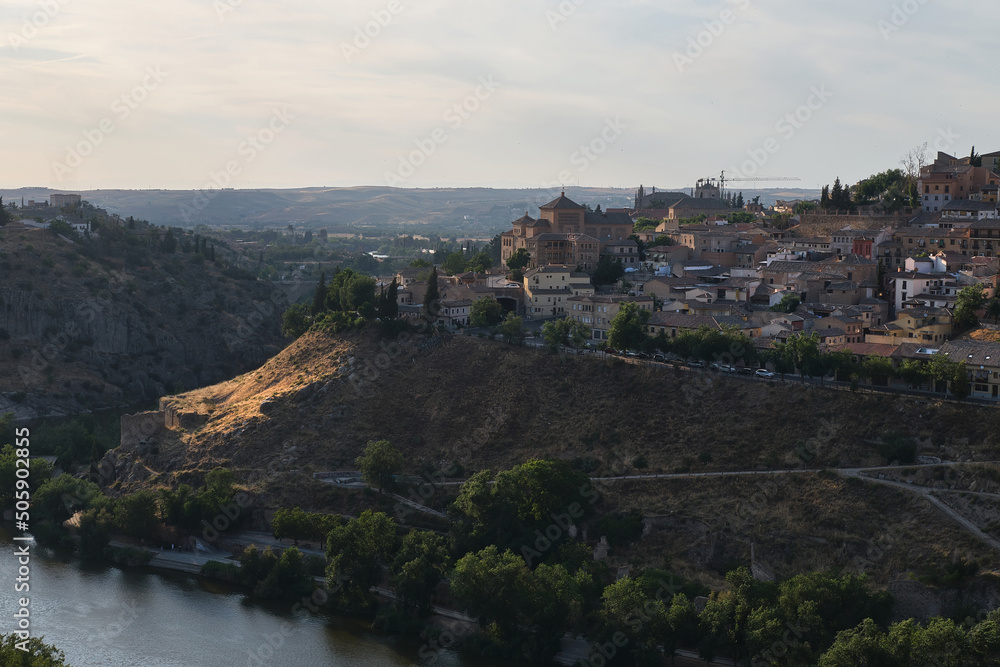 Distant view historical city of Toledo. Spain