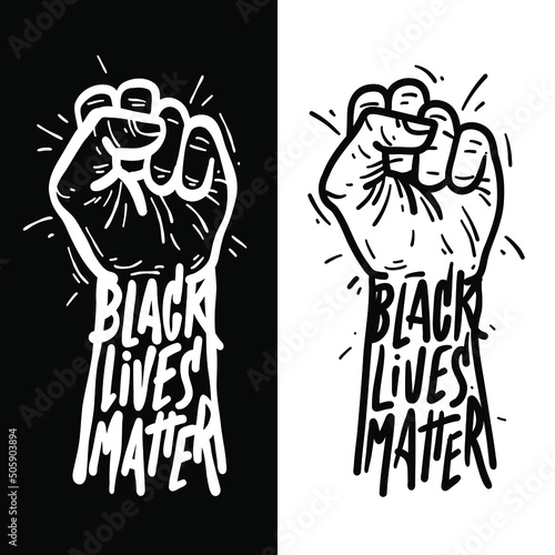 Black lives matter. Poster with the phrase Black lives matter. Typographic banner design.