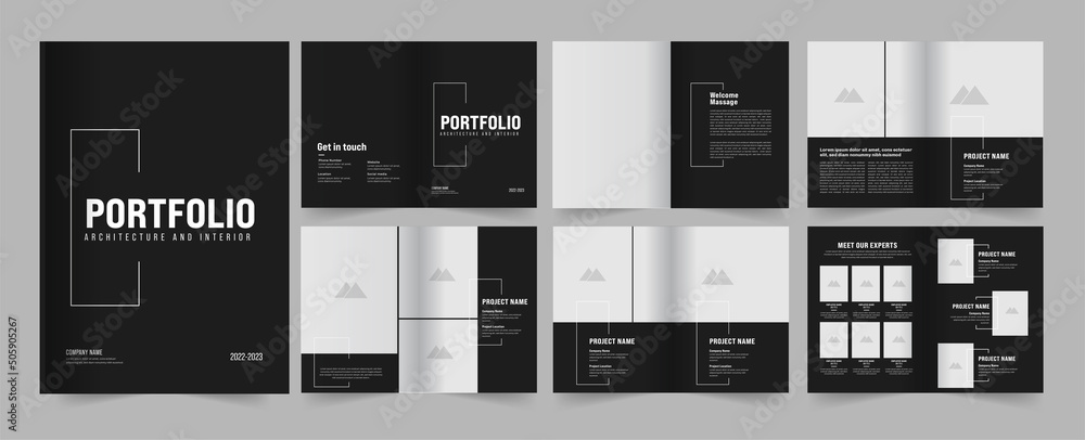 Portfolio Design  Architecture Portfolio Interior Portfolio Design - obrazy, fototapety, plakaty 