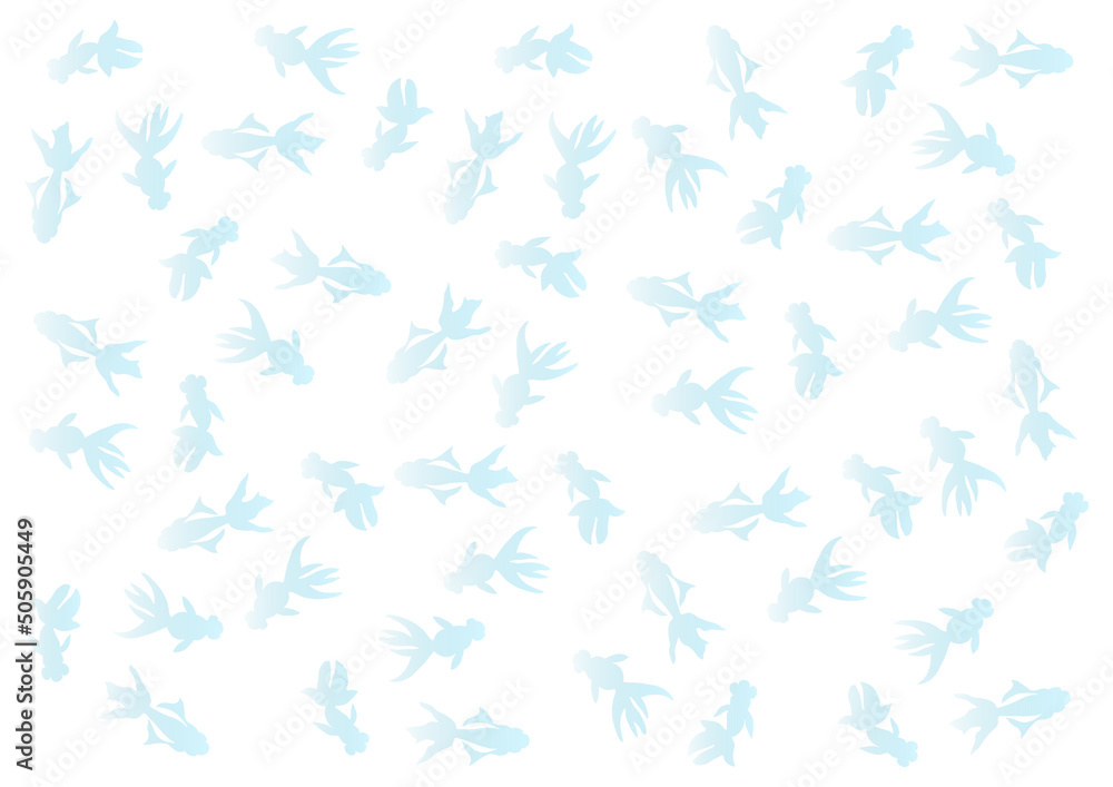 金魚模様のイラスト(水色グラデーション) 金魚模様のイラスト(水色グラデーション)