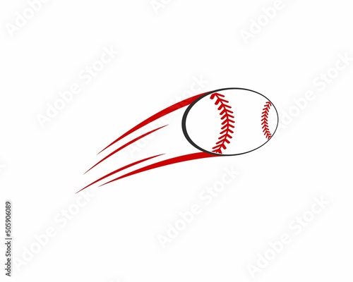 flying baseball ball with swoosh effect