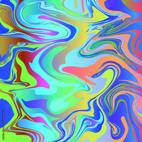 Fluid abstract flow colorful waves background. Ink splash. Vector illustration. 