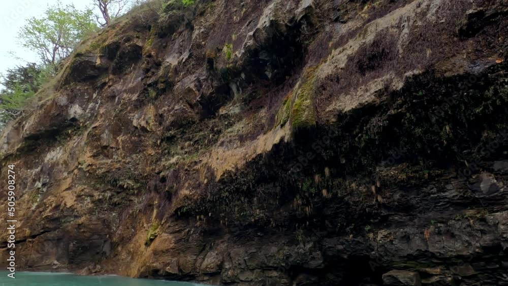 View from motorboat floating in Sulak canyon, Dagestan View from motorboat floating in Sulak canyon, Dagestan