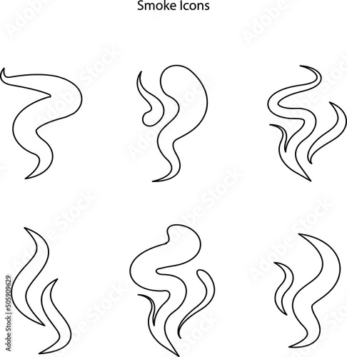 smoke flows icons  steam explosion  smog and smoke clouds  Fog smoke  vapor or smoky toxic air splash