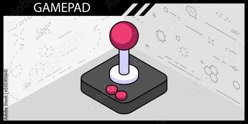 Gamepad isometric design icon. Vector web illustration. 3d colorful concept
