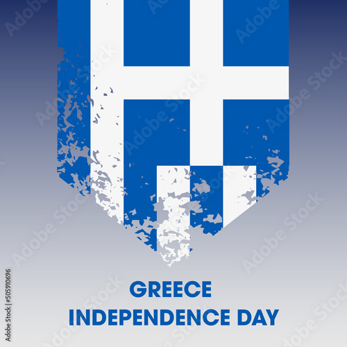 Greece independence day with grunge texture vertical greece flag. vector illustration
