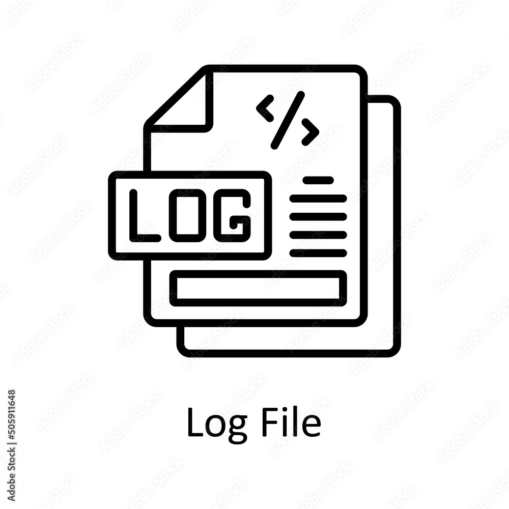 Log File vector outline Icon Design illustration. Data Analytic Symbol on White background EPS 10 File Log File vector outline Icon Design illustration. Data Analytic Symbol on White background EPS 10 File