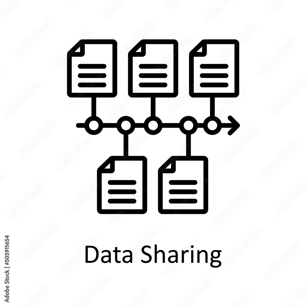 Data Sharing vector outline Icon Design illustration. Data Analytic Symbol on White background EPS 10 File Data Sharing vector outline Icon Design illustration. Data Analytic Symbol on White background EPS 10 File