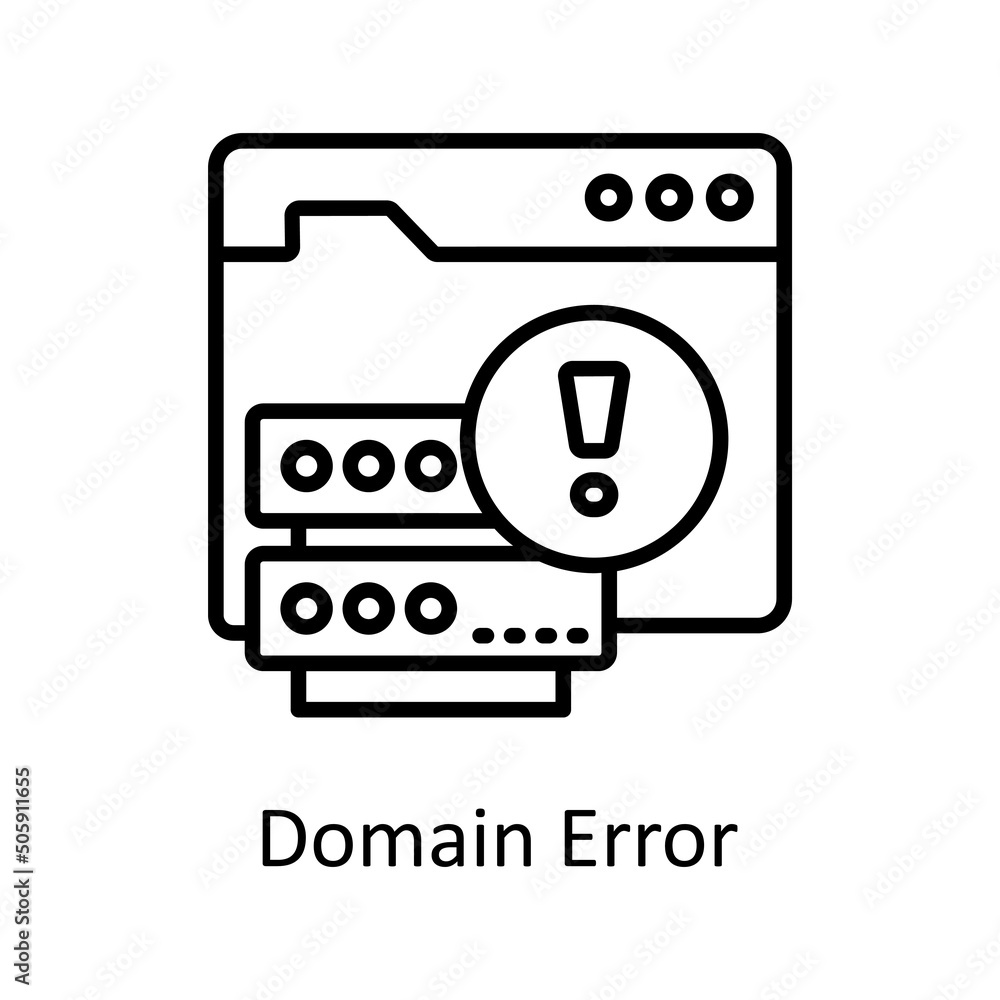 Domain Error vector outline Icon Design illustration. Data Analytic Symbol on White background EPS 10 File Domain Error vector outline Icon Design illustration. Data Analytic Symbol on White background EPS 10 File