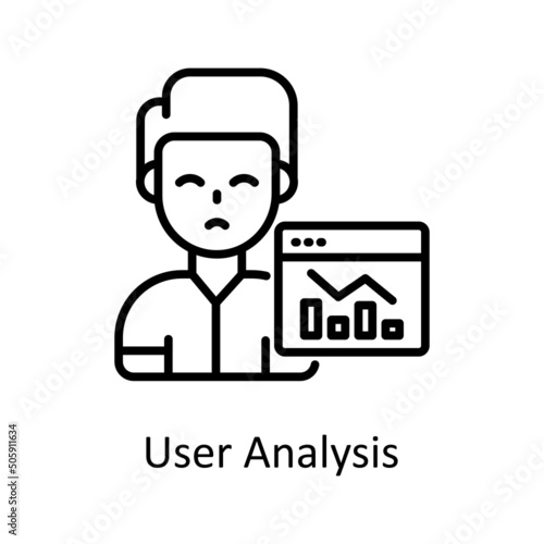 User Analysis vector outline Icon Design illustration. Data Analytic Symbol on White background EPS 10 File