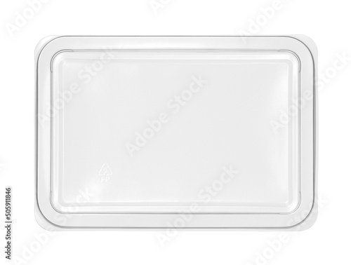Plastic box lid cover top view (with clipping path) isolated on white background