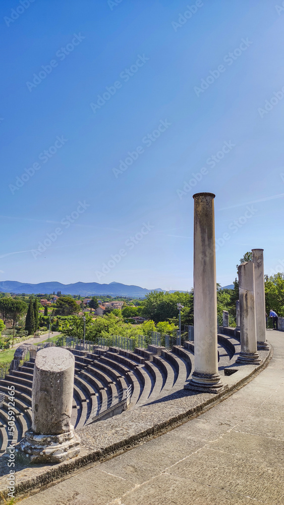 view of the ancient theater of Vaison la Romaine in France
