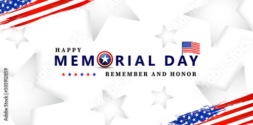 happy memorial day remember and honor with star backgrounds for website banner, poster corporate, sign business, social media posts, advertising agency, wallpaper, backdrop, ads campaign, landing page