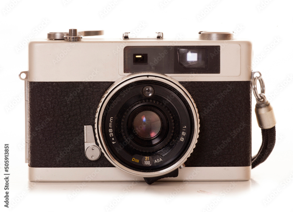 Vintage camera isolated on a white background