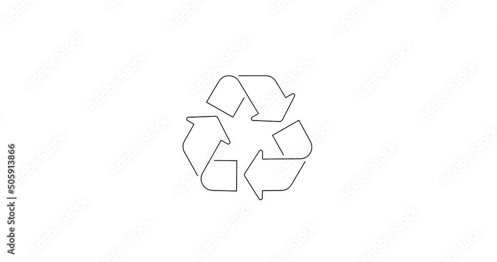 Ecology and climate change concept in line art animation. Video footage of recycling icon. Black linear video on white background. Animated gif illustration design. Ecology and climate change concept in line art animation. Video footage of recycling icon. Black linear video on white background. Animated gif illustration design.
