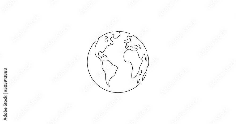 Ecology and climate change concept in line art animation. Video footage of the earth globe. Black linear video on white background. Animated gif illustration design. Ecology and climate change concept in line art animation. Video footage of the earth globe. Black linear video on white background. Animated gif illustration design.