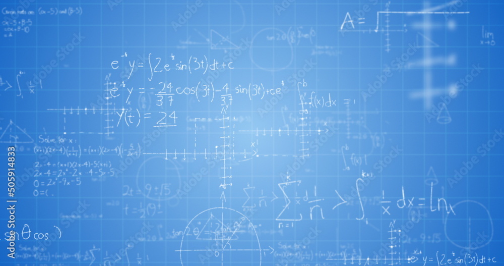Math formulas on blackboard