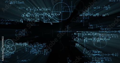 Math formulas on blackboard photo