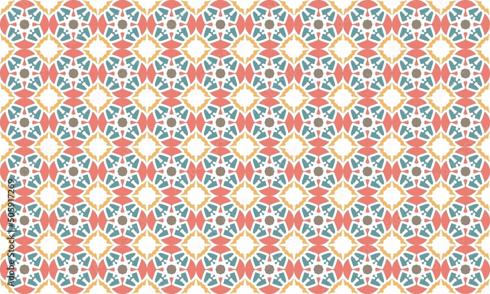 Pattern design template with ornament motif. repeat and seamless textile. decorative graphic in flat style
