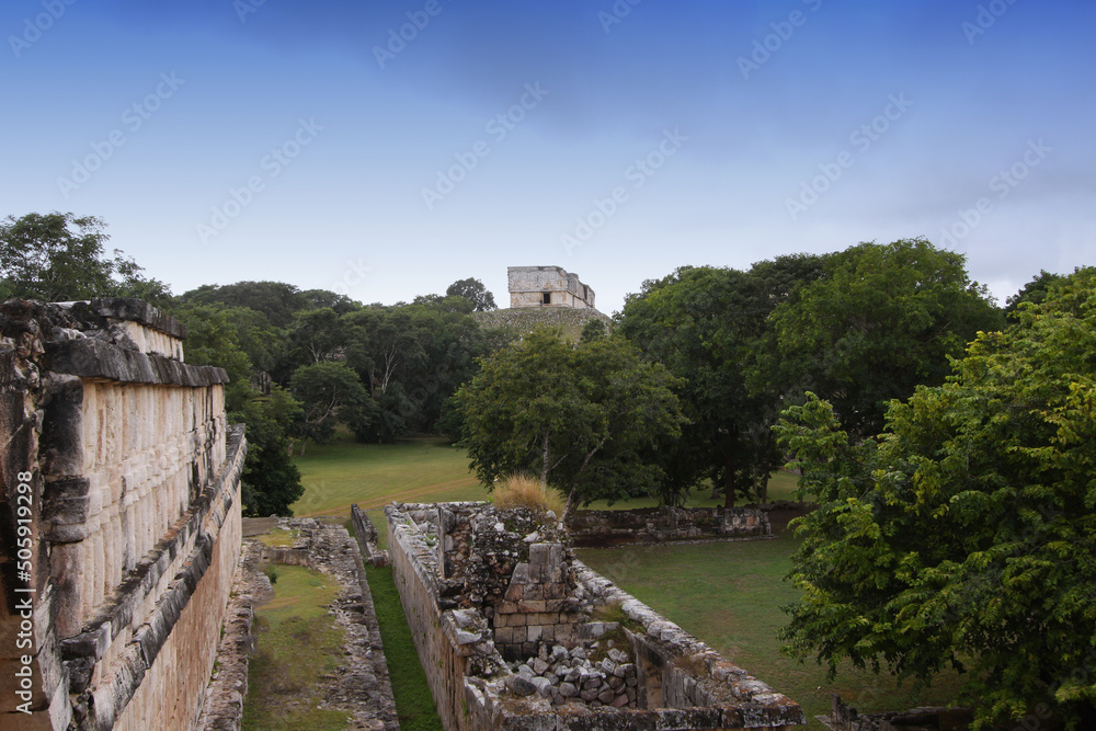 Maya ruins of Uxmal temple, Yucatan, Mexico