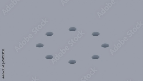 ball jump from little holes and repeating seamless loop 4K UHD background motion design