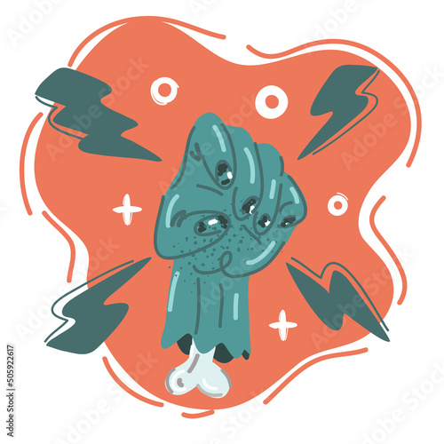 Vector illustration of zombie hands zombie theme, Halloween theme zombi horror scary death i