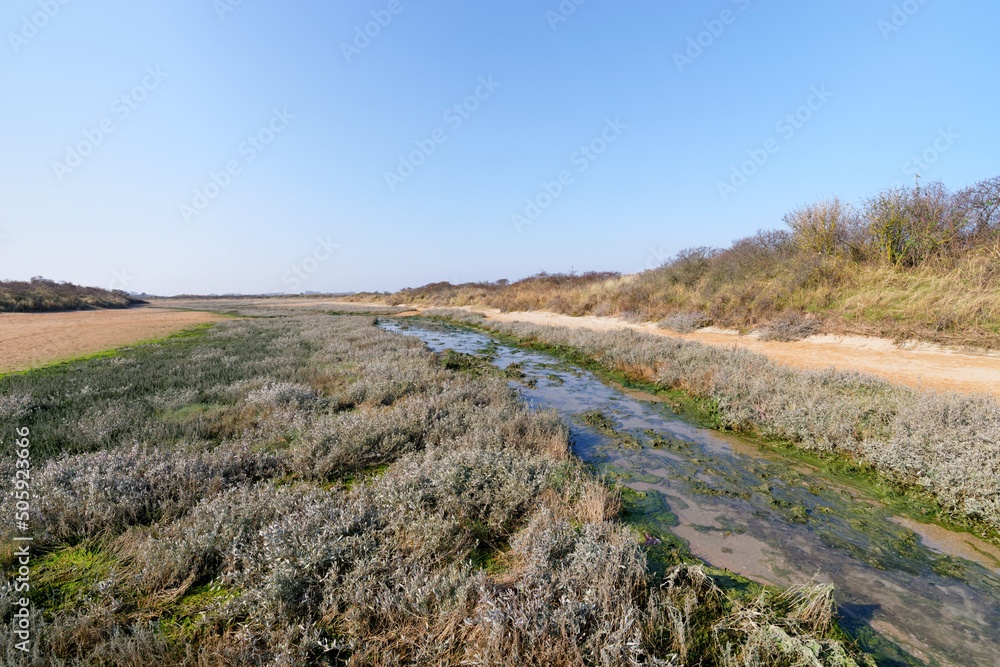 Estuary of the Orne river in Normandy coast