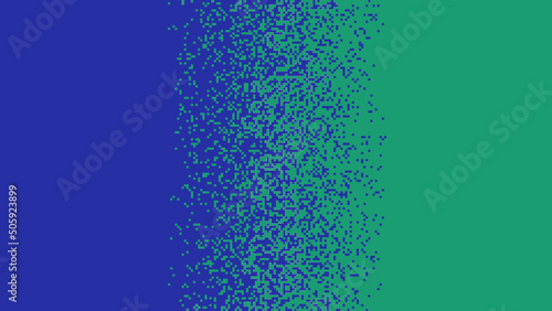 Abstract pixel gradient background. Falling pixels. Broken texture. Abstract vertical gradient halftone. Vector illustration.