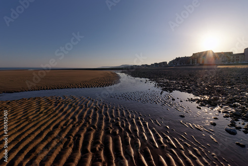 Beach of Villers-sur-Mer village in normandy coast