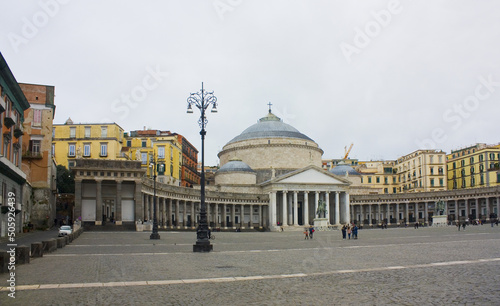 View of Piazza del Plebiscito in Naples, Italy	