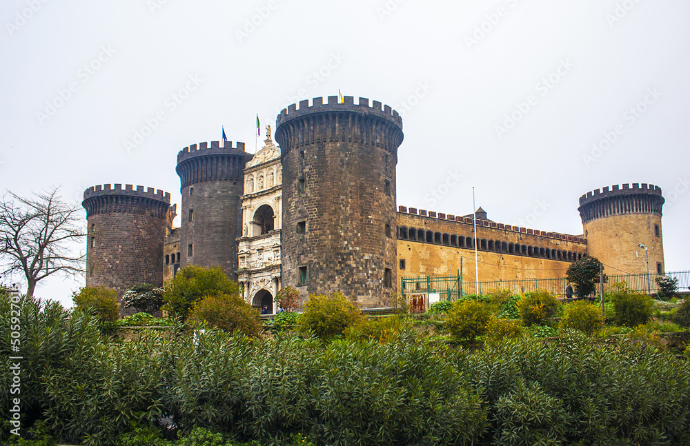 Nuovo Castle at Piazza del Municipo in Naples, Italy