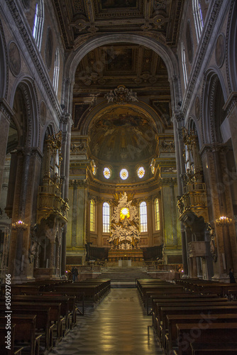 Altar in the San Gennaro chapel on the right side of the Duomo nave in Naples