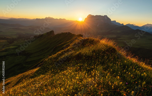 Beautiful summer day in the Dolomites mountains