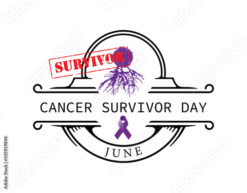 National Cancer survivors day illustration badge