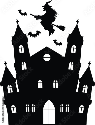 Haunted House Silhouettes Halloween Haunted House SVG EPS PNG