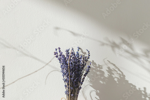 dried lavender bouquet with hands