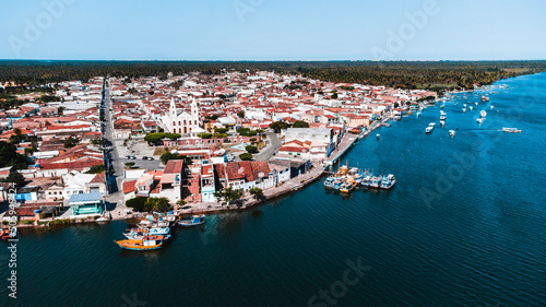 Piaçabuçu Rio São Francisco Paisagem Drone Nordeste Brasil Barcos Pesca Foz Fotografia Aérea Cidade Urbano Natureza Viagem Viajar Férias