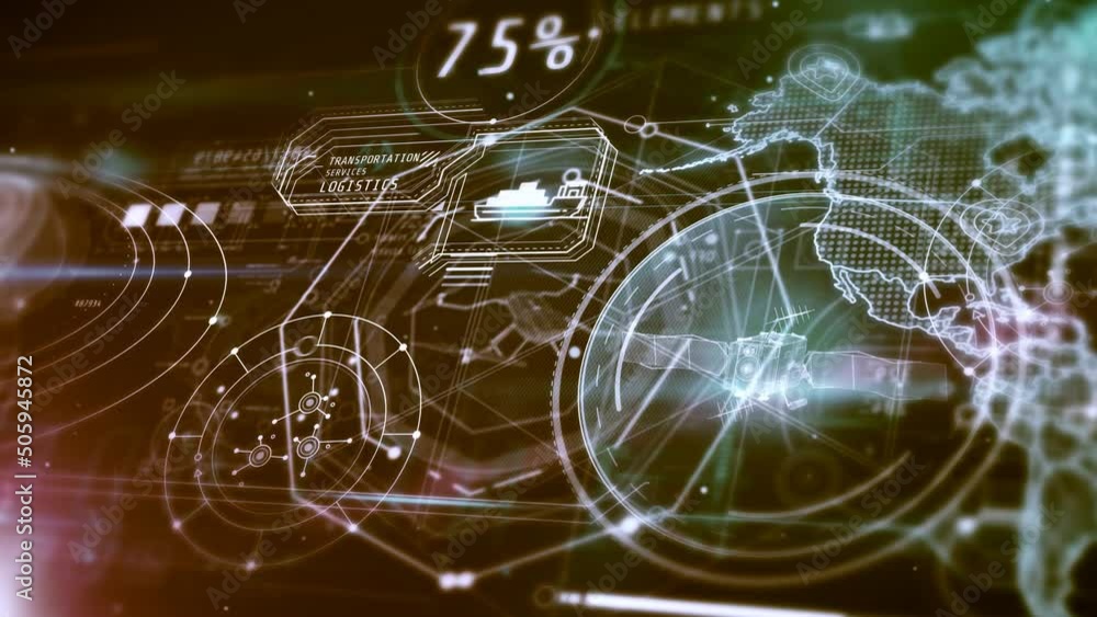 Animated geolocation and spatial positioning infographic wall Stock ...