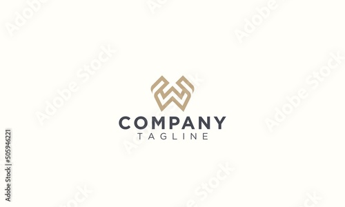 Letter W  logo Design Vector Illustration of Modern Monogram Icon.