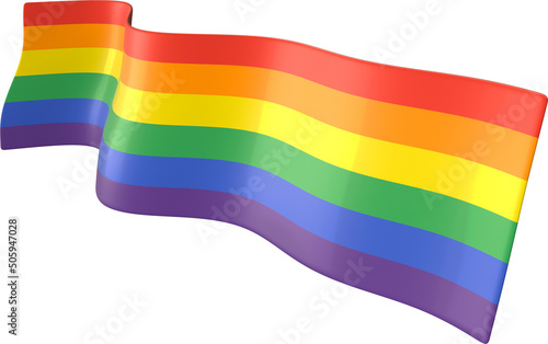 Pride ribbon with gay rainbow colors