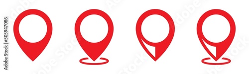 Map Location Set Icon. Map pointer icon. GPS Location Icon, Vector Illustration