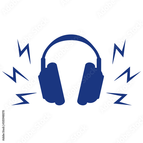 ヘッドホンと大音量のアイコン