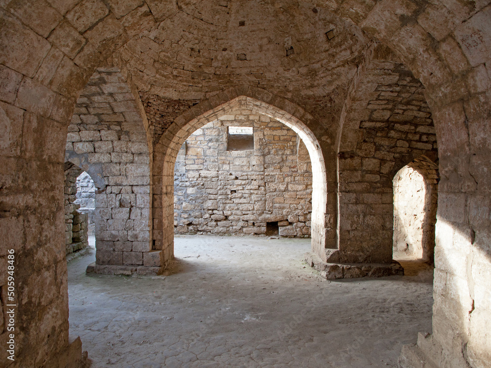 Inside of the Khan's baths in fortress Naryn-Kala in Derbent