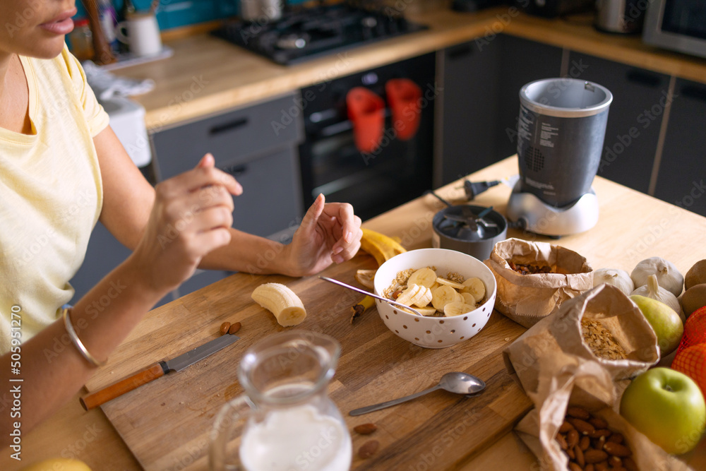 Young woman Preparing healthy breakfast Young woman Preparing healthy breakfast